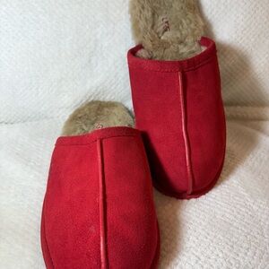 UGG Red Slippers with Plush Lining